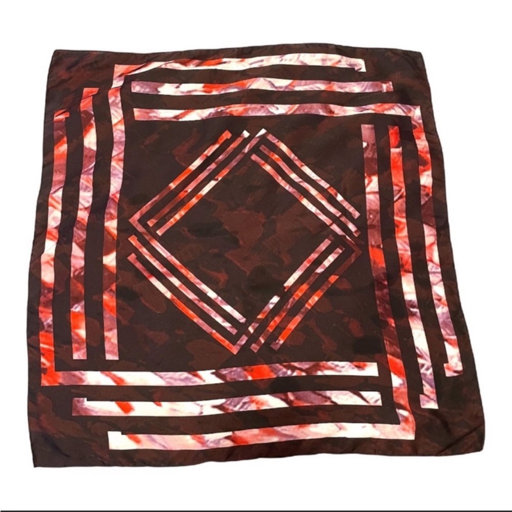 Leslie Hampton print scarf from the birds papaya knix box OS